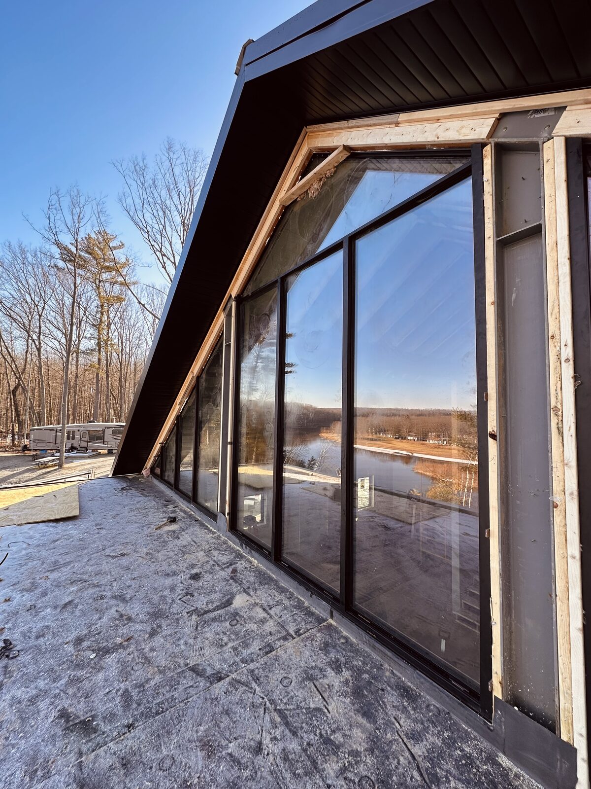 Vinyl replacement window installation by Reed City Glass in Northern Michigan